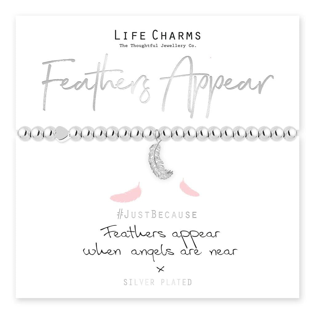 Feathers Appear When Angels Are Near Feather Charm Bracelet