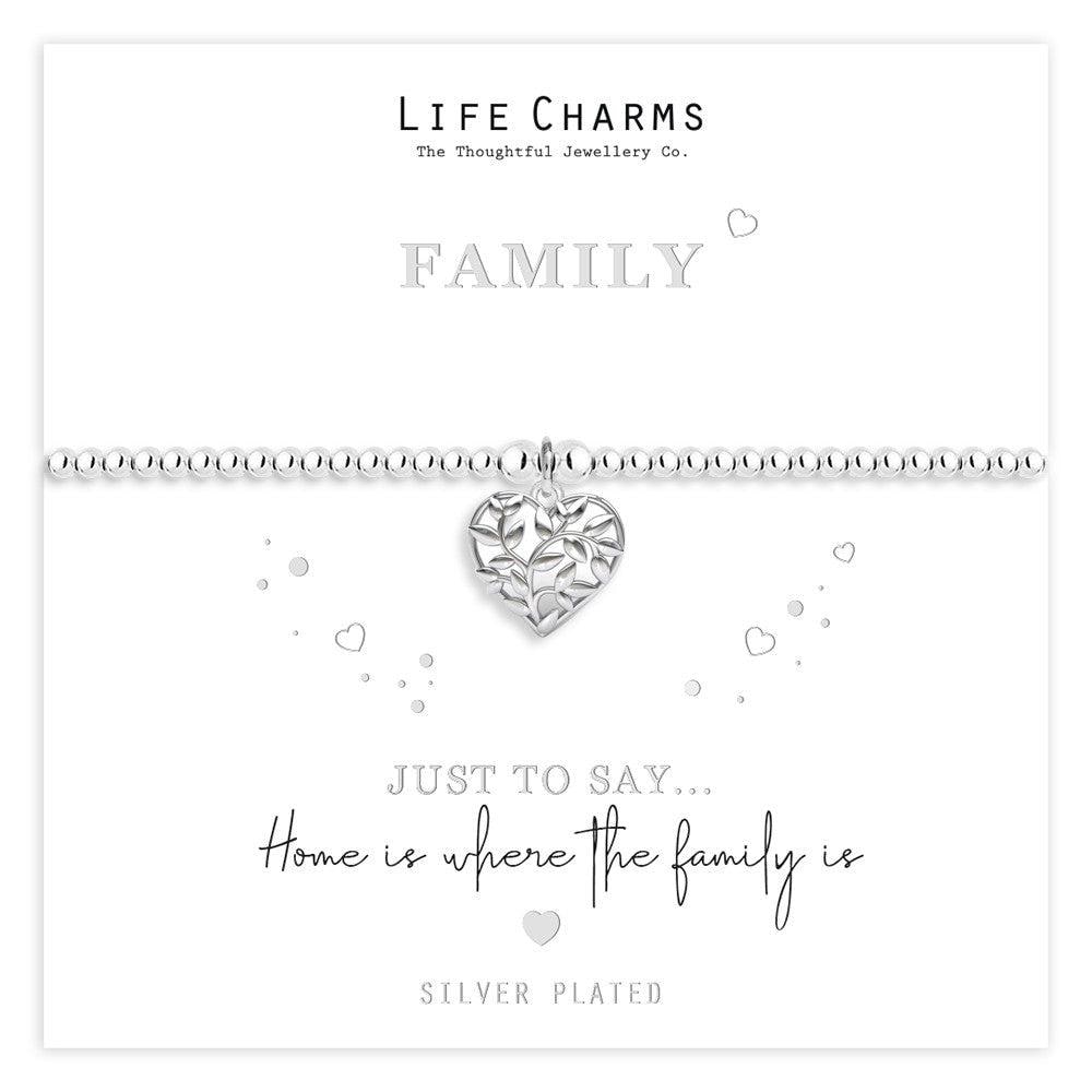 Just To Say Family heart charm bracelet