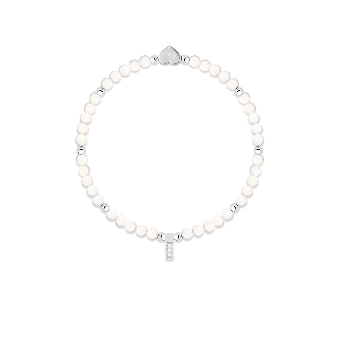 Moonstone & silver beads healing crystals bracelet