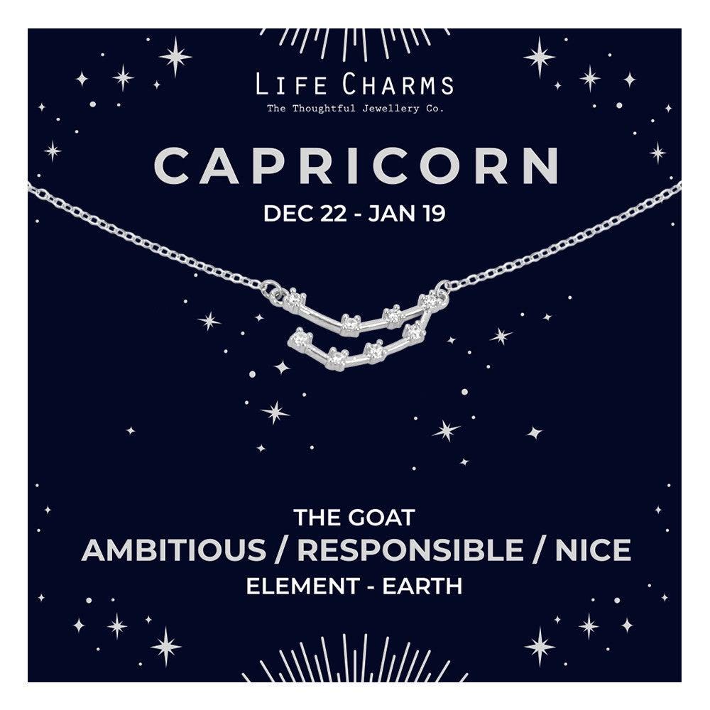 Capricorn Silver Zodiac Constellation Necklace