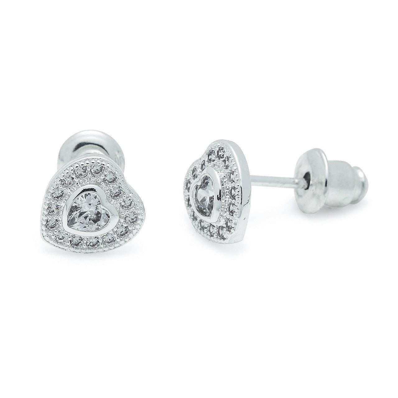 Sweetheart silver studs