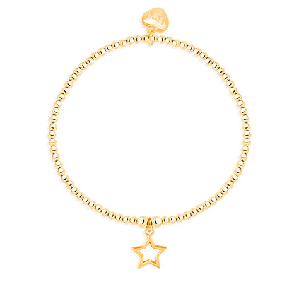 Dazzling open star bracelet in gold