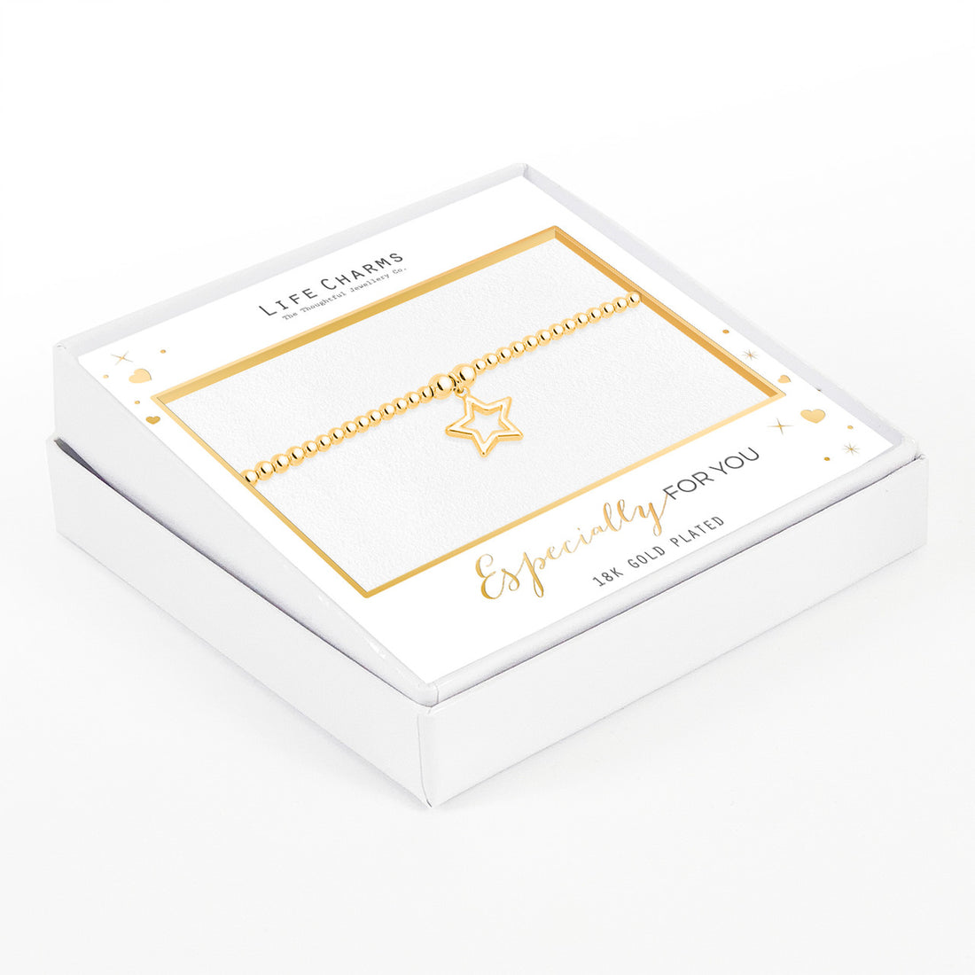 Dazzling open star bracelet in gold