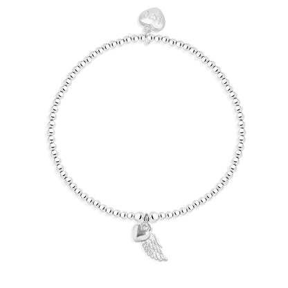 Sparkling angel wing bracelet in silver