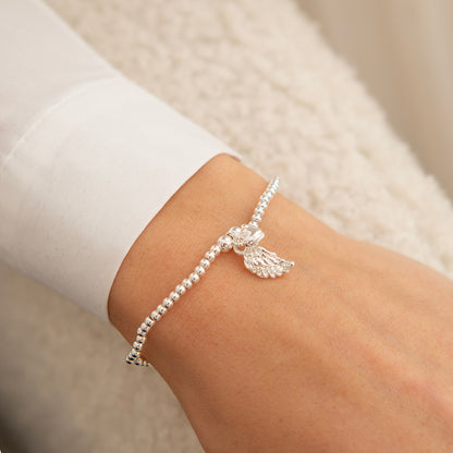 Sparkling angel wing bracelet in silver