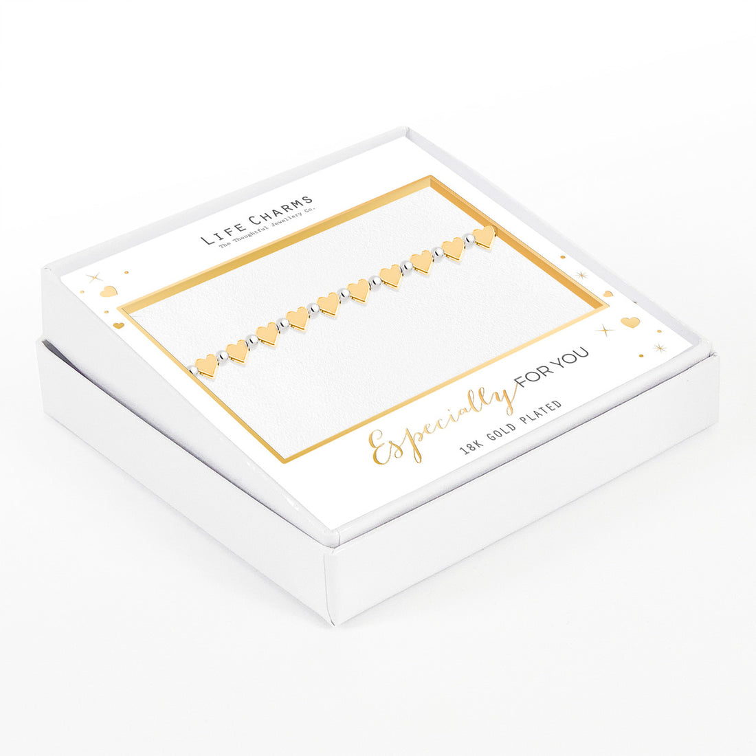 Dainty gold hearts bracelet