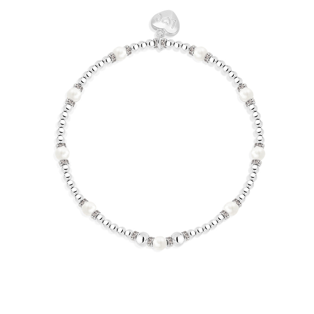 Freshwater pearl bead bracelet in silver