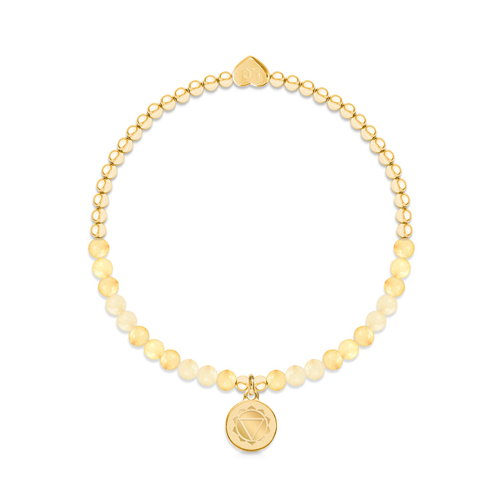 Solar Plexus chakra citrine bracelet in gold