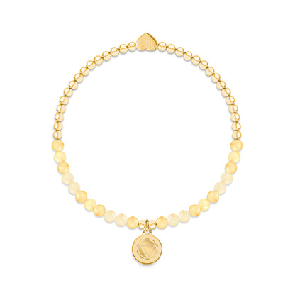 Solar Plexus chakra citrine bracelet in gold
