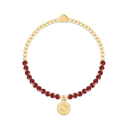 Sacral chakra carnelian bracelet in gold