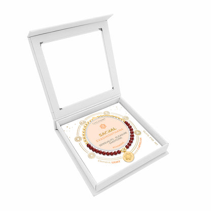 Sacral chakra carnelian bracelet in gold