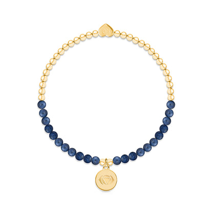 Third Eye chakra sapphire bracelet in gold