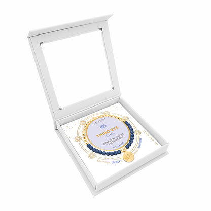 Third Eye chakra sapphire bracelet in gold