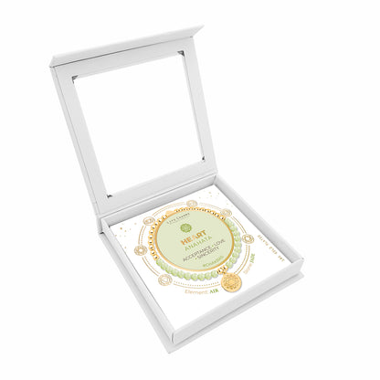 Heart chakra jade bracelet in gold