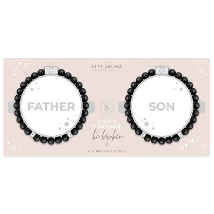 Father &amp; Son semi precious stones bracelet set