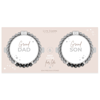 Grandad &amp; Grandson semi precious stones bracelet set