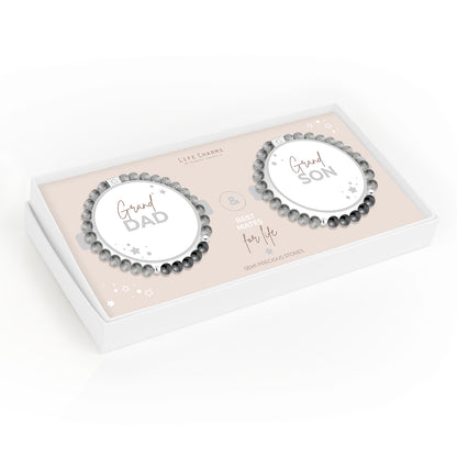 Grandad &amp; Grandson semi precious stones bracelet set