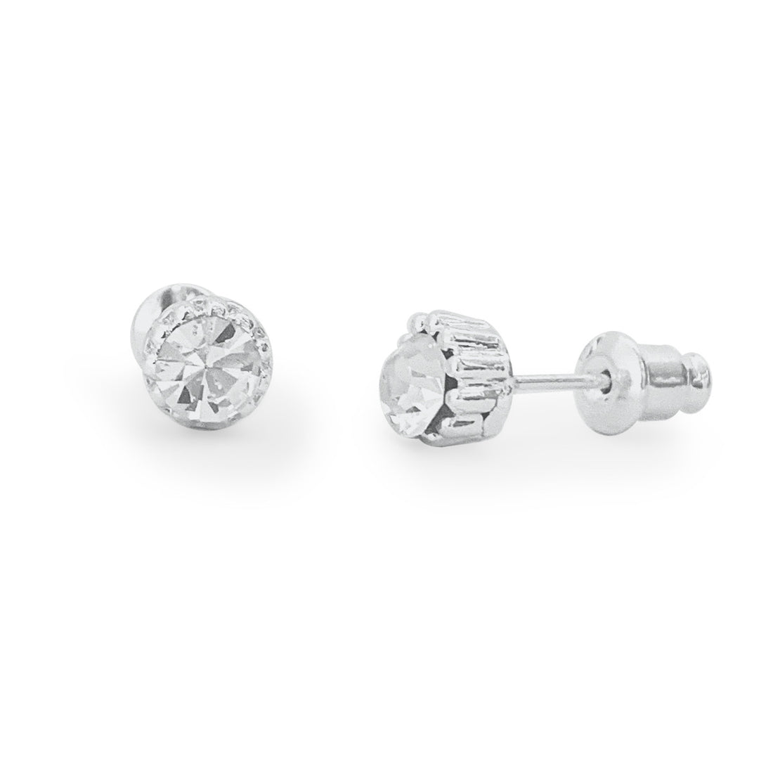 Diamond crystal silver studs