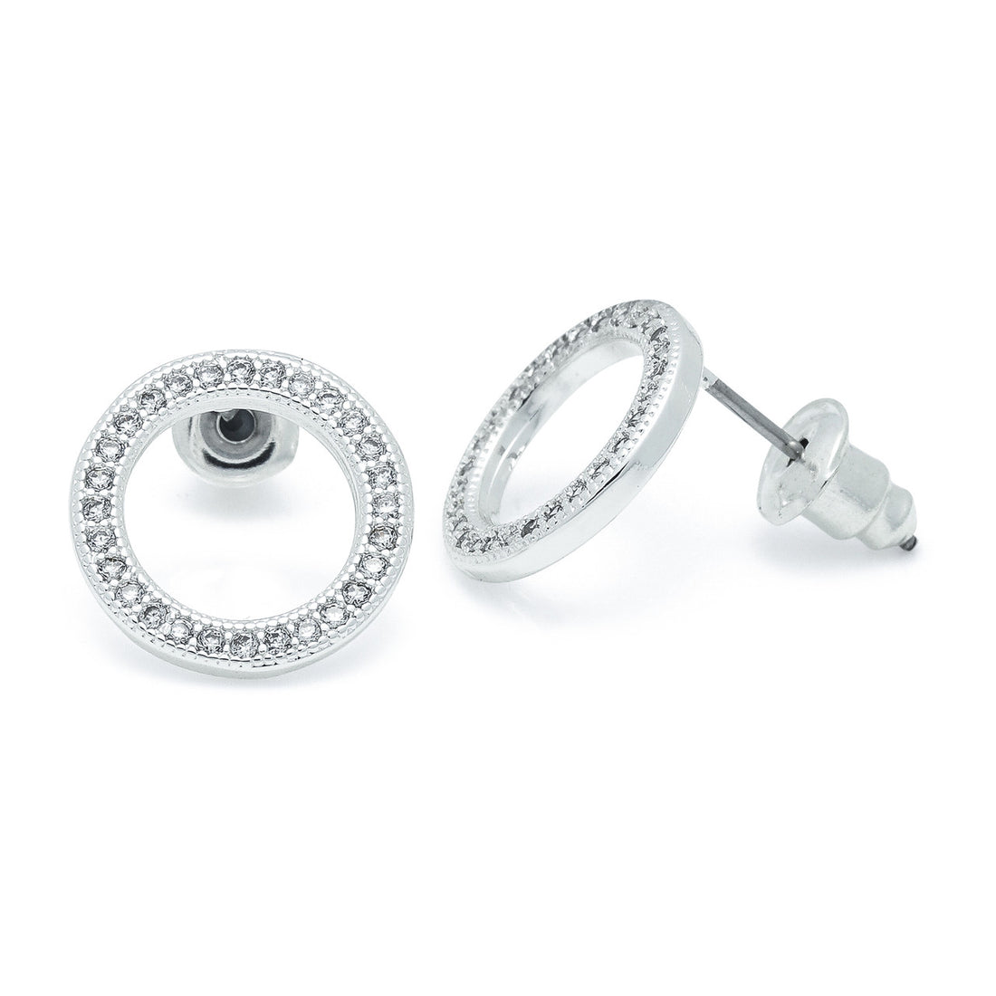 Karma circle silver studs