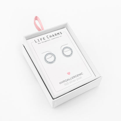 Karma circle silver studs