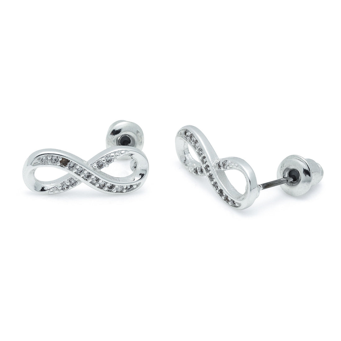 Infinity silver studs