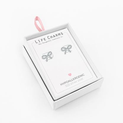 Pretty bows silver studs