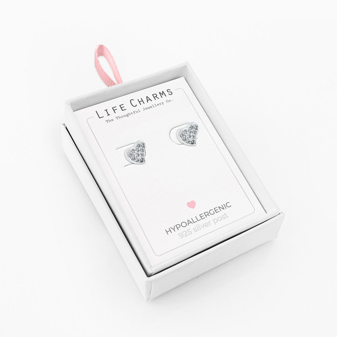 Heart silver studs