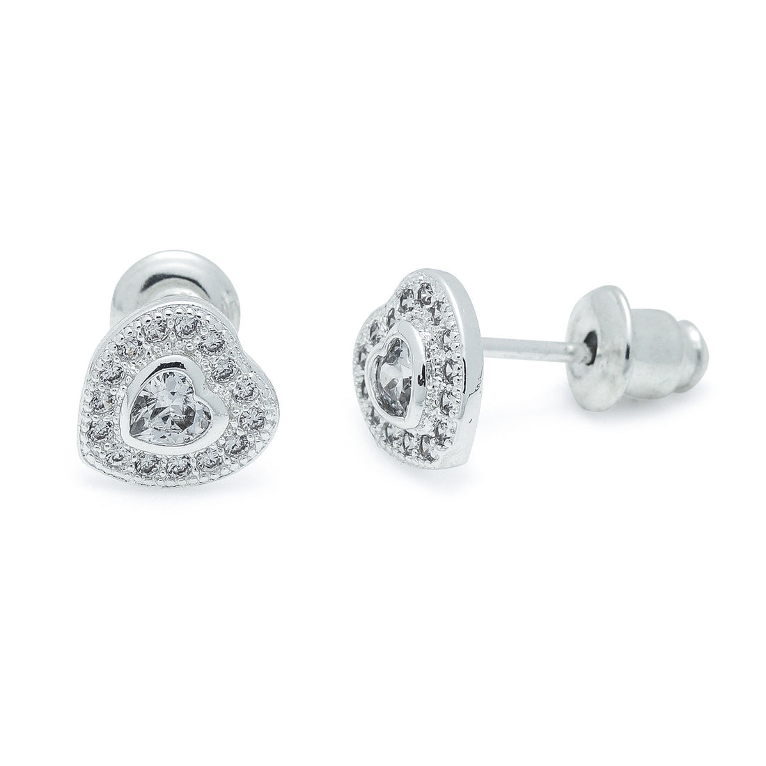 Sweetheart silver studs