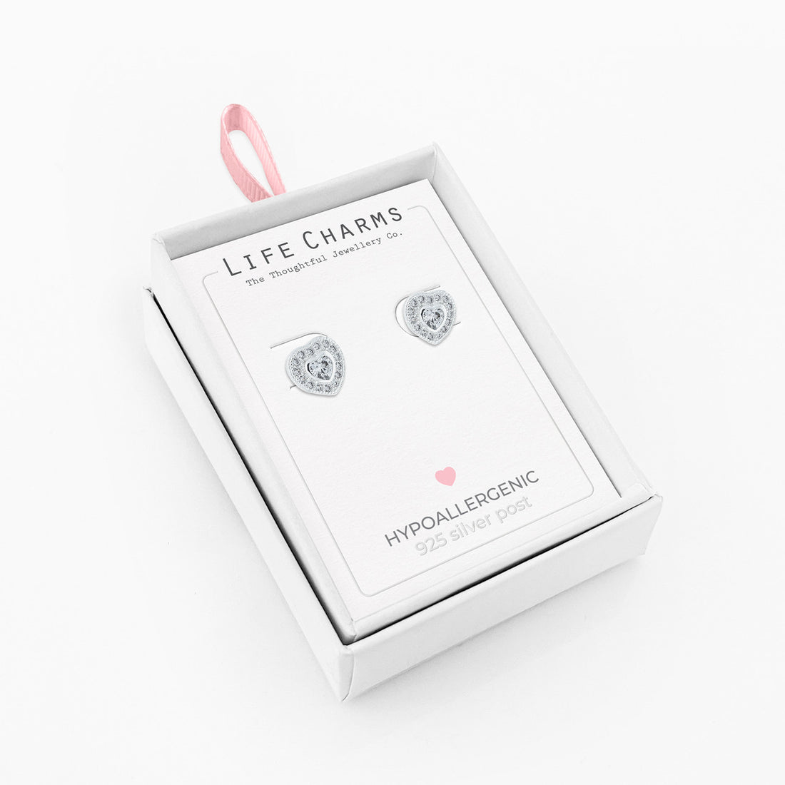 Sweetheart silver studs