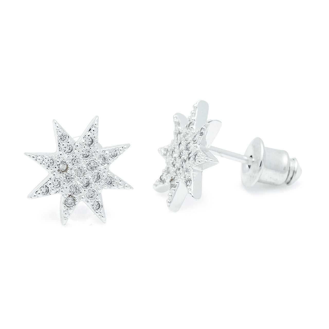 Sunburst silver studs