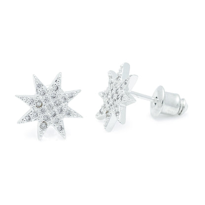 Sunburst silver studs