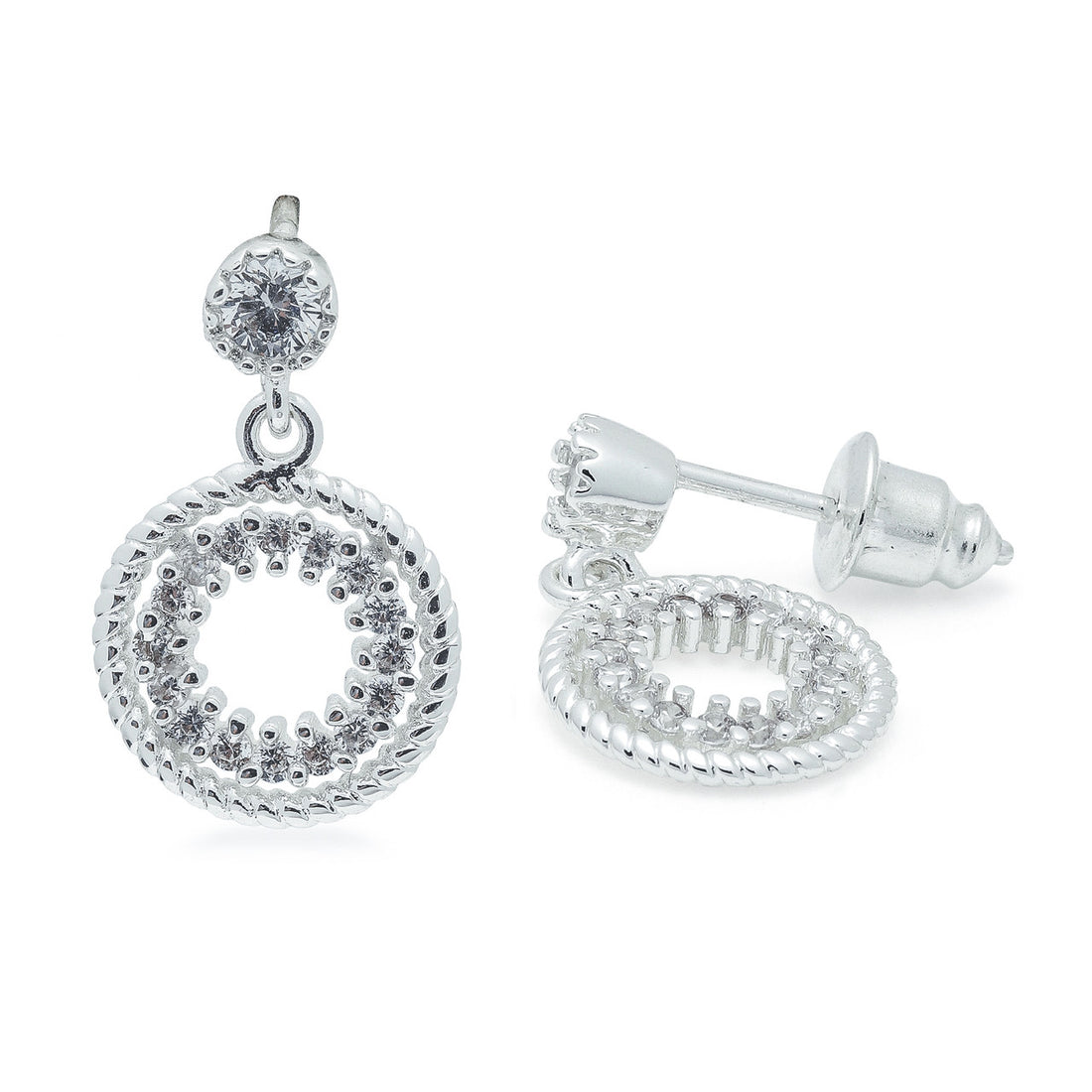 Round drops silver studs