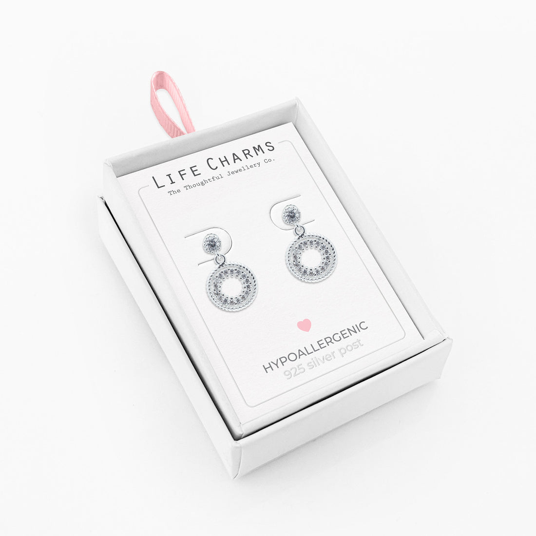 Round drops silver studs