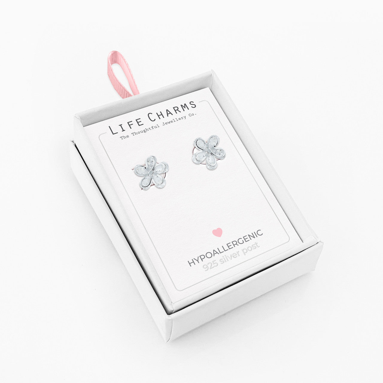 Flower silver studs