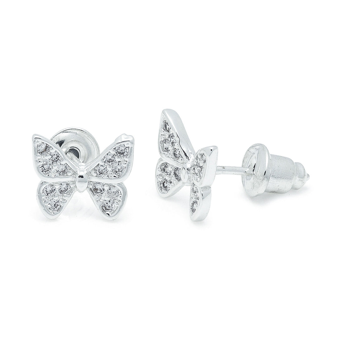 Butterfly silver studs