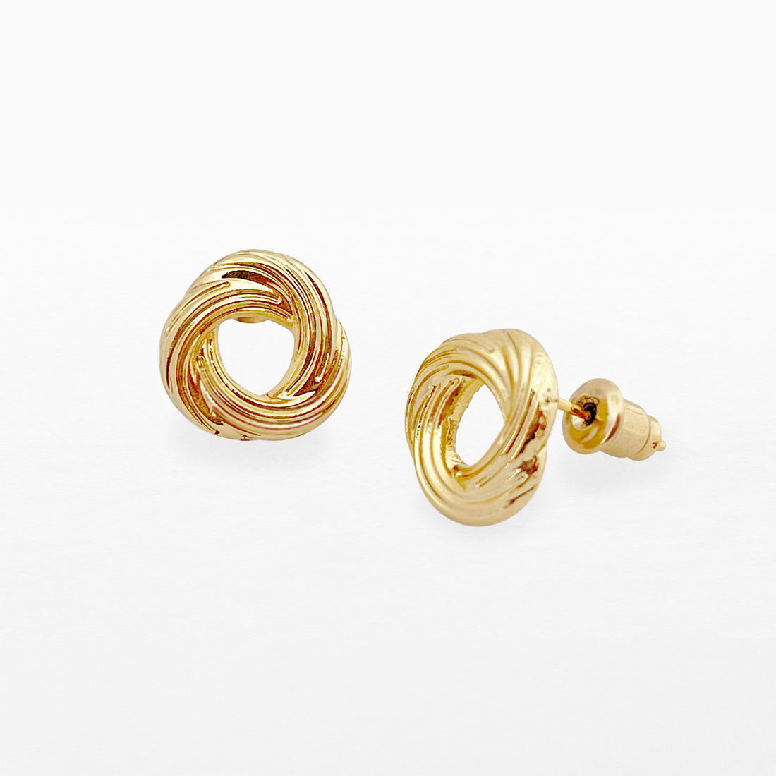 Gold knot stud earrings
