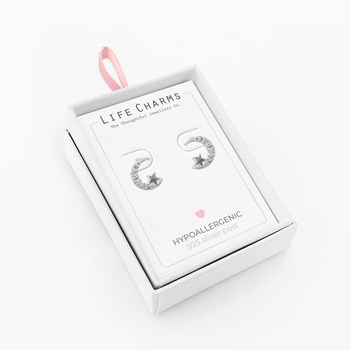 Moon & star stud earrings