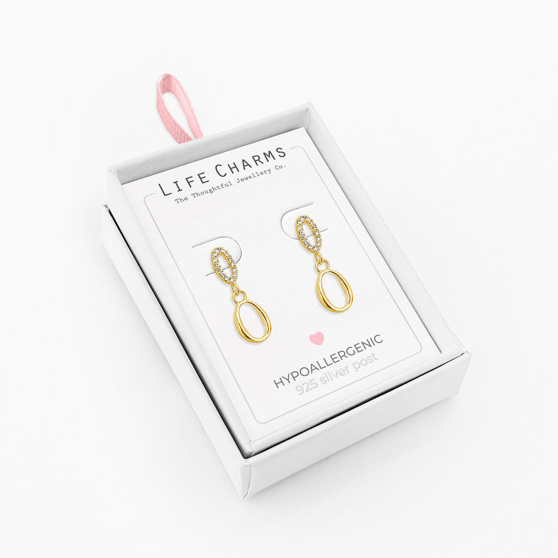 Gold drops stud earrings
