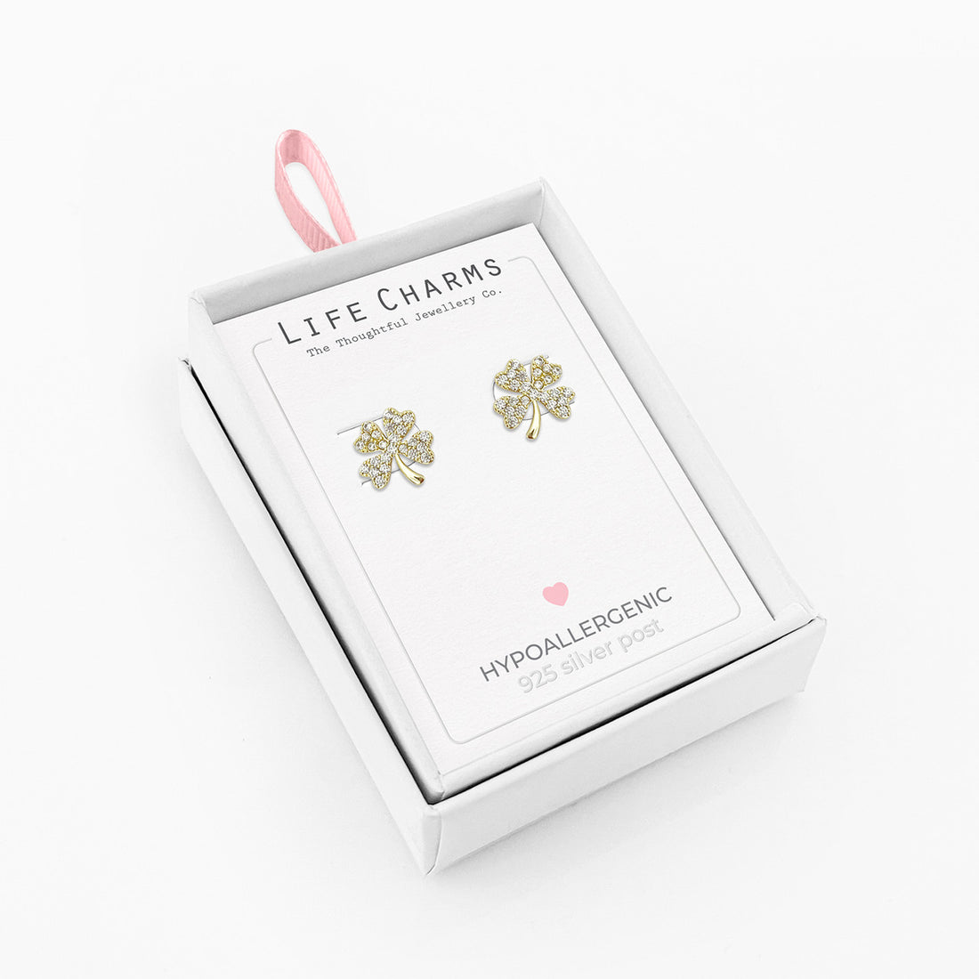 Lucky gold clover stud earrings