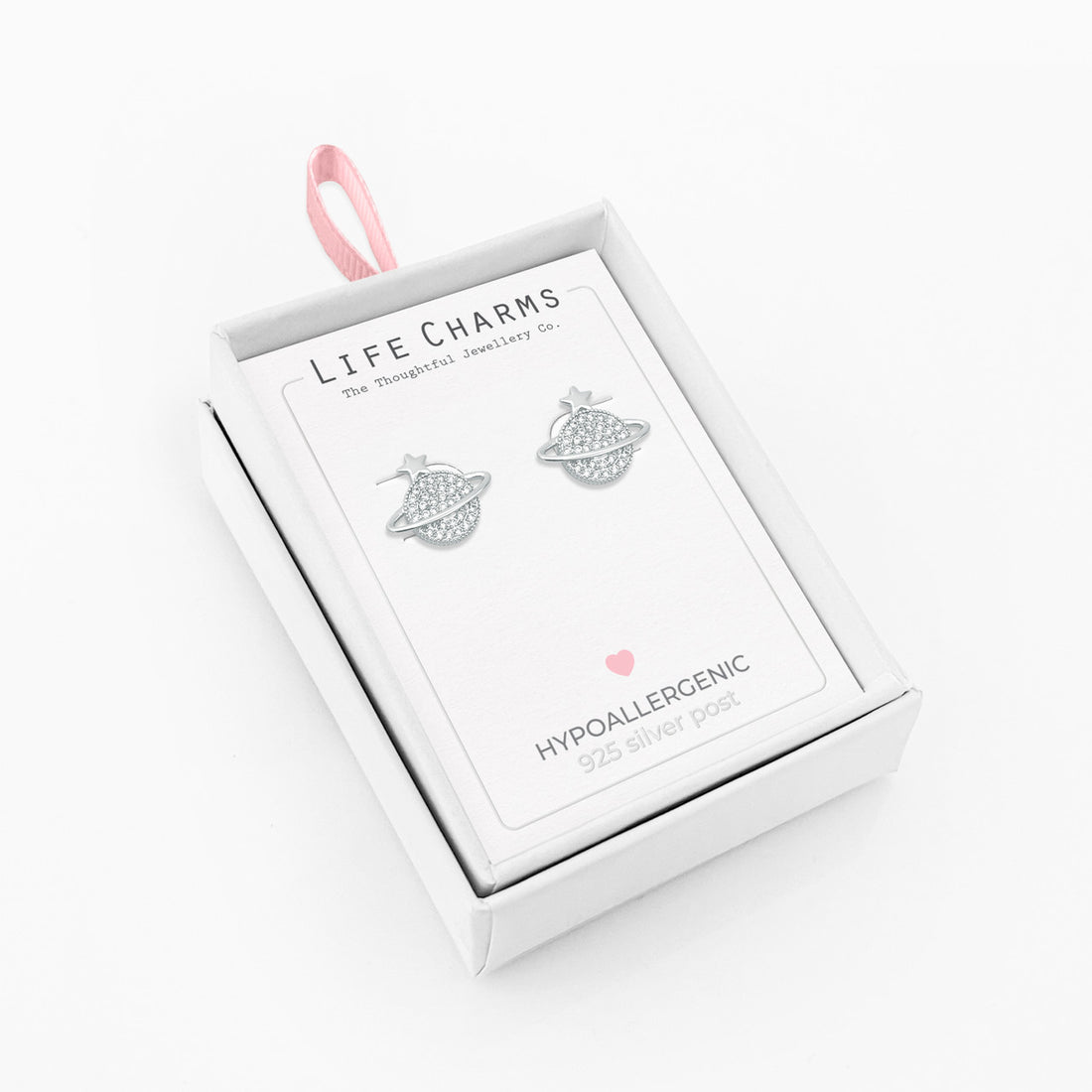 Orb-shaped silver stud earrings