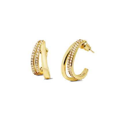 Sparkling drop earrings in gold