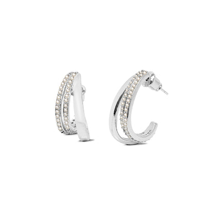 Sparkling drop earrings in silver
