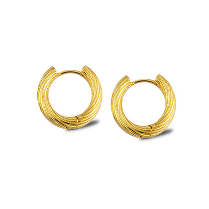 Small twisted hoop earrings in gold