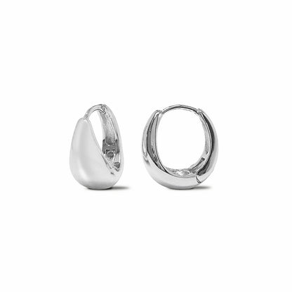 Huggie hoop earrings in silver