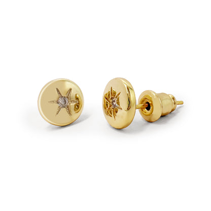 Gold dainty round studs