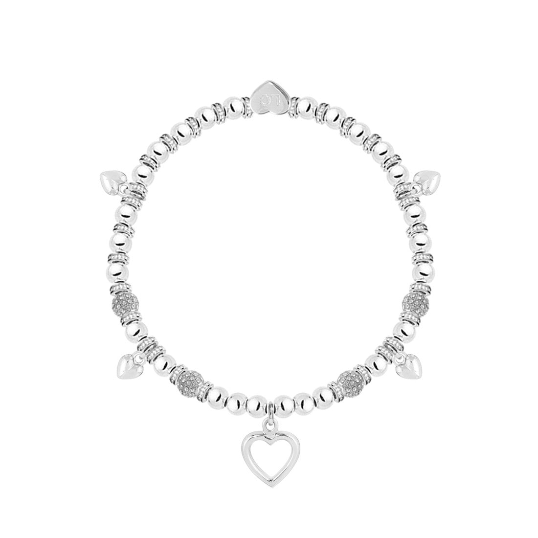 Happy 60th Birthday - Hearts charm bracelet in flower box