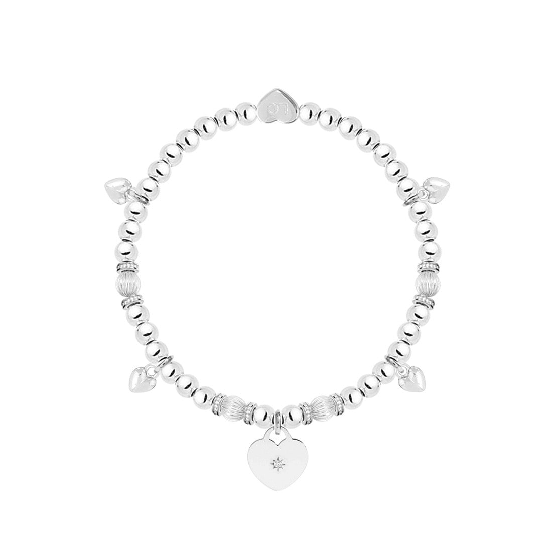 Thank You - Sparkling heart charm bracelet in flower box