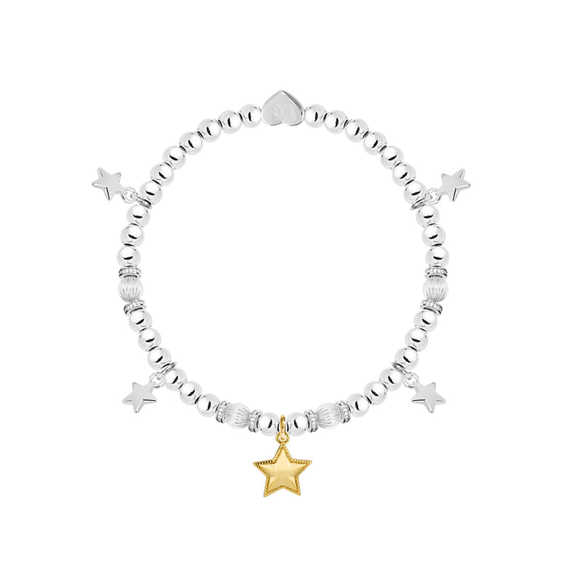 Well Done - Gold star charm bracelet in flower box