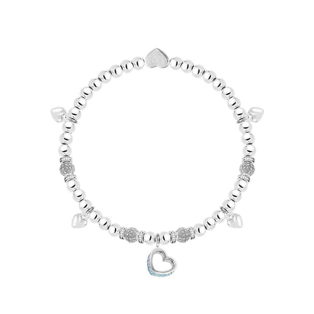 Baby Boy - Sparkling heart charm bracelet in flower box