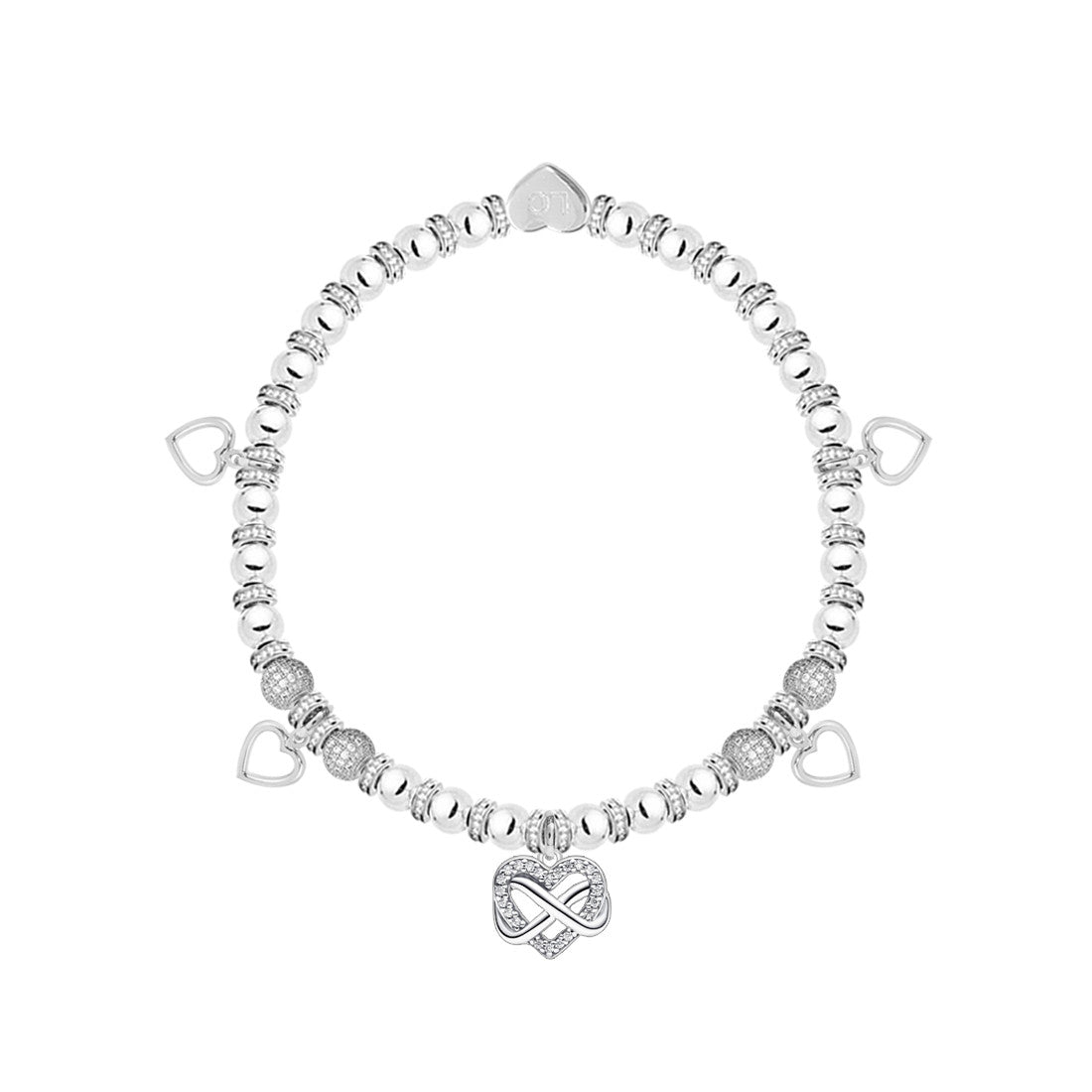 Best Friend - Sparkling infinity heart charm bracelet in flower box